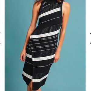Anthropologie Moth Sweater Dress - black and white sleeveless